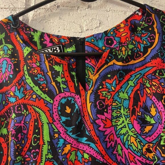 Vintage David Warren Retro 80s Neon Colorful Plus Size 16 - Picture 6 of 11